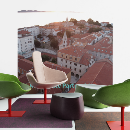 Roof Sunset View Thin canvas with realestatepartner24 with house Logo