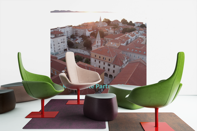 Roof Sunset View Thin canvas with realestatepartner24 with house Logo
