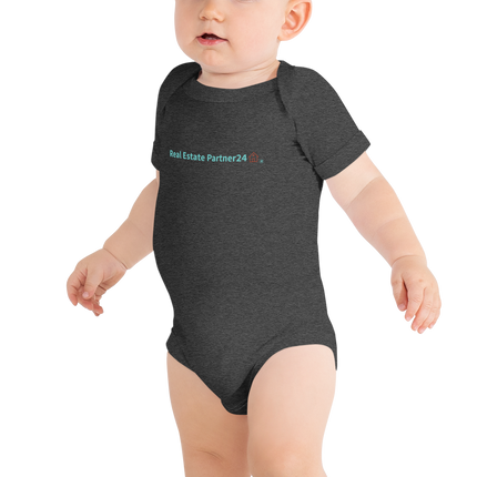 Baby short sleeve one piece with Real Estate Partner24 Logo