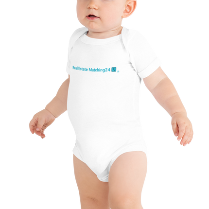 Baby short sleeve one piece with Real Estate Matching24 Logo