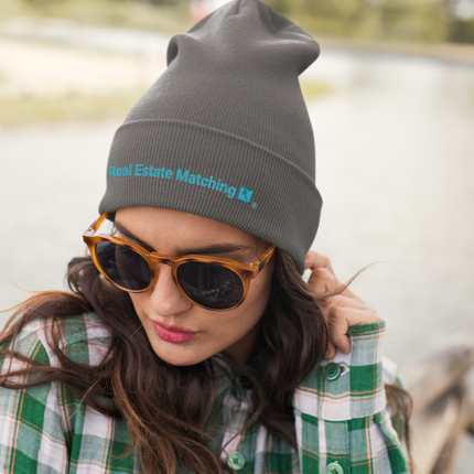 Embroidered Beanie Real Estate Matching with Logo.