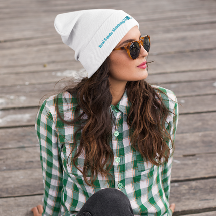 Embroidered Beanie Real Estate Matching24 with Logo.