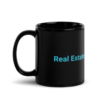Black Glossy Mug with Real Estate Matching24 Logo