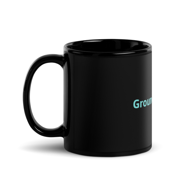 Black Glossy Mug with Groundfloor24 Logo