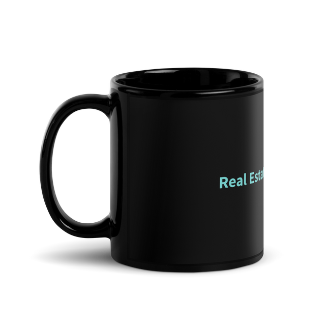 Black Glossy Mug with Real Estate Partner24 Logo