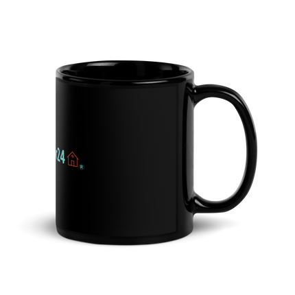 Black Glossy Mug with Groundfloor24 Logo