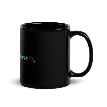 Black Glossy Mug with Real Estate Partner24 Logo