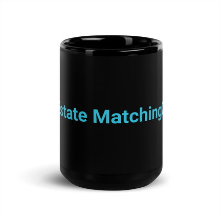 Black Glossy Mug with Real Estate Matching24 Logo