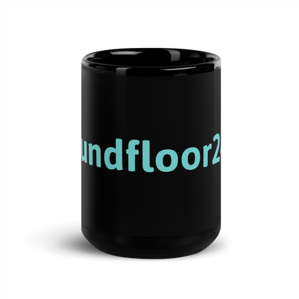 Black Glossy Mug with Groundfloor24 Logo