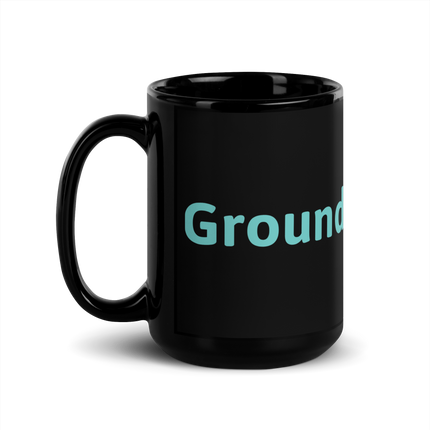 Black Glossy Mug with Groundfloor24 Logo