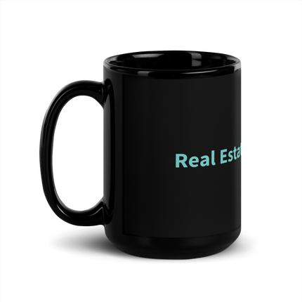 Black Glossy Mug with Real Estate Partner24 Logo