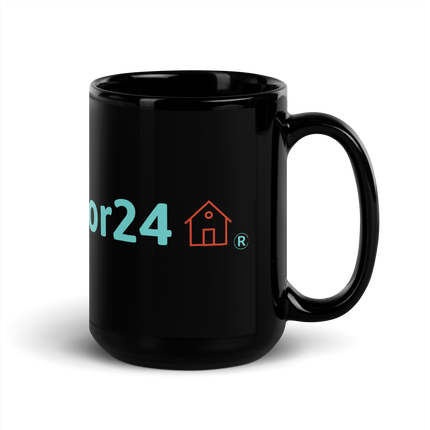 Black Glossy Mug with Groundfloor24 Logo
