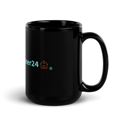 Black Glossy Mug with Real Estate Partner24 Logo