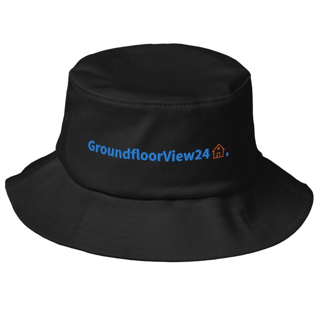 Old School Bucket Hat GroundfloorView24 with Logo.