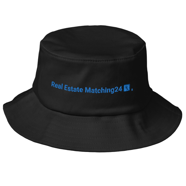 Old School Bucket Hat Real Estate Matching24 with Logo.