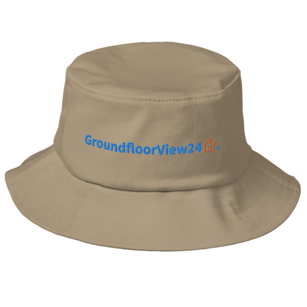 Old School Bucket Hat GroundfloorView24 with Logo.