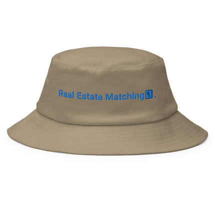 Old School Bucket Hat Real Estate Matching with Logo.