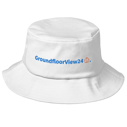 Old School Bucket Hat GroundfloorView24 with Logo.