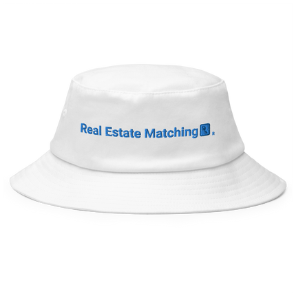 Old School Bucket Hat Real Estate Matching with Logo.