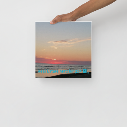 Sunset Sinari Canvas with Real Estate Matching24 Logo