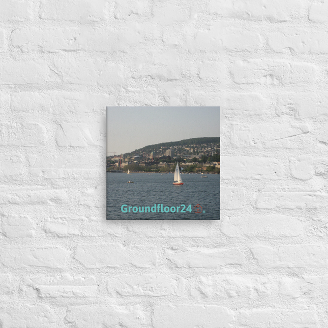 Beautiful River & Hills Sinari Canvas with Groundfloor24 with House Logo