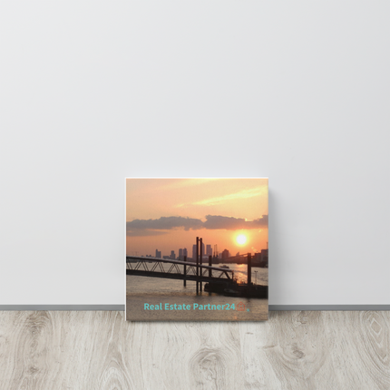 Evening Glow Canvas with realestatepartner24 with house Logo