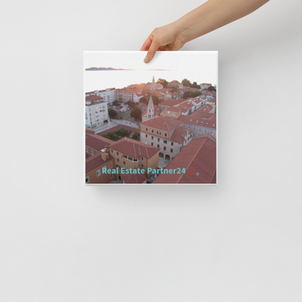 Roof Sunset View Canvas with realestatepartner24 with house Logo