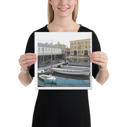 Boat on Water Canvas with realestatematching without key Logo