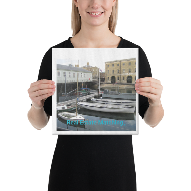 Boat on Water Canvas with realestatematching without key Logo