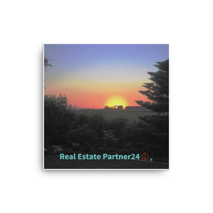 Beautiful Sunset Sinari Canvas with realestatepartner24 with house Logo