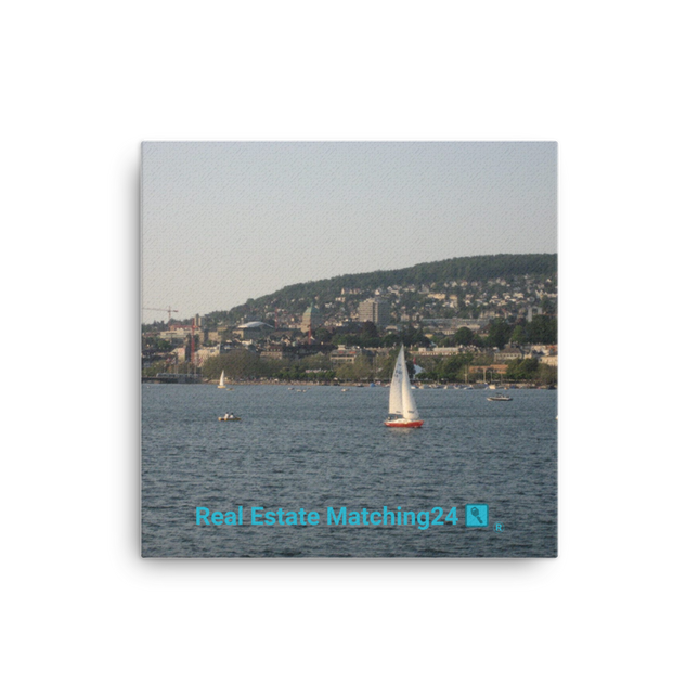 Beautiful River & Hills Sinari Canvas with realestatematching24 with key Logo