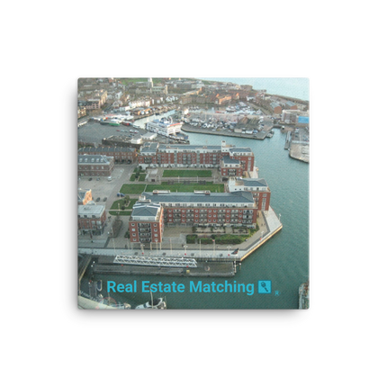 Nice City Canvas with realestatematching with key Logo