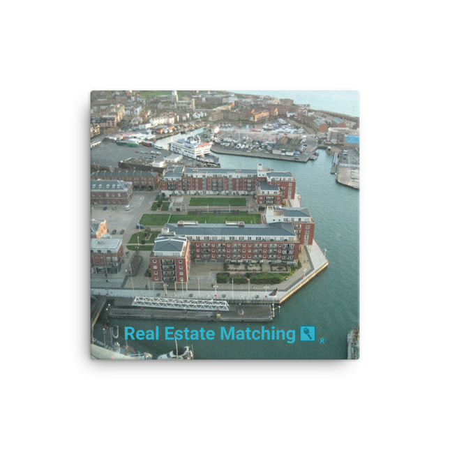 Nice City Canvas with realestatematching with key Logo