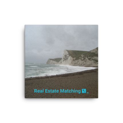 Waves and Sand Canvas with realestatematching with key Logo