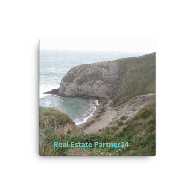 Sea & Hills Canvas with realestatepartner24 with house Logo