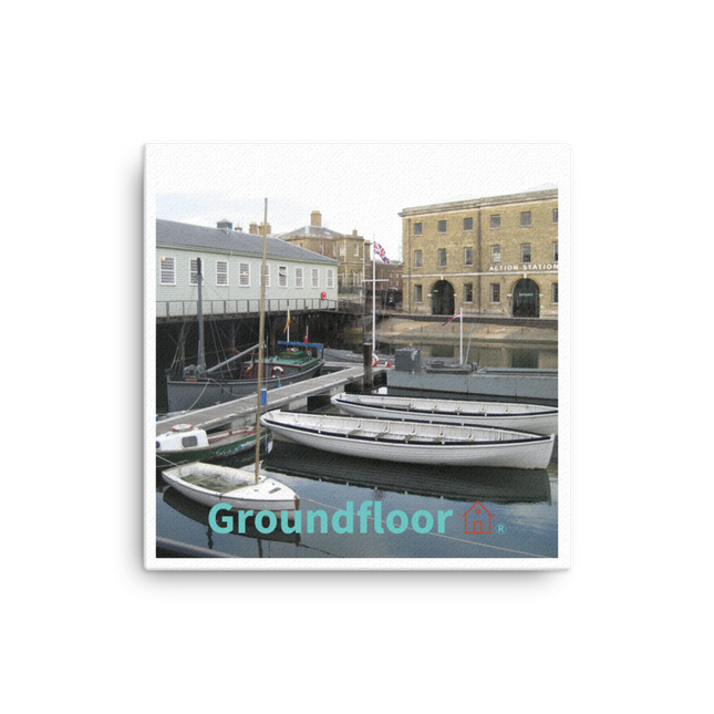 Boat on Water Canvas with Groundfloor with House Logo