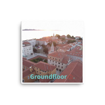 Roof Sunset View Canvas with Groundfloor with House Logo