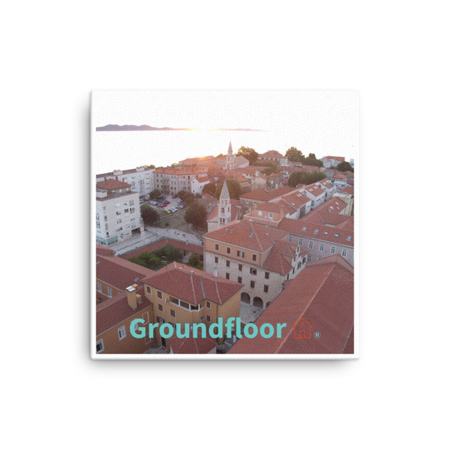 Roof Sunset View Canvas with Groundfloor with House Logo