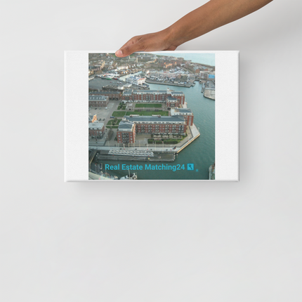 Nice City Canvas with realestatematching24 with key Logo