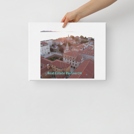 Roof Sunset View Canvas with realestatepartner24 with house Logo