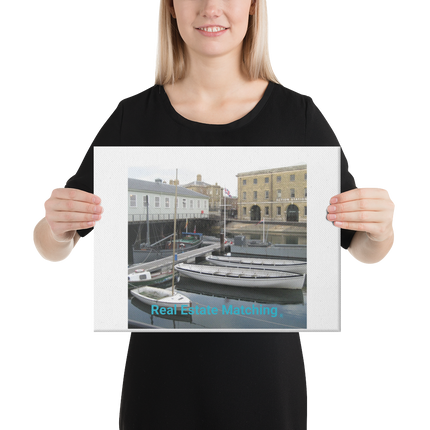 Boat on Water Canvas with realestatematching without key Logo
