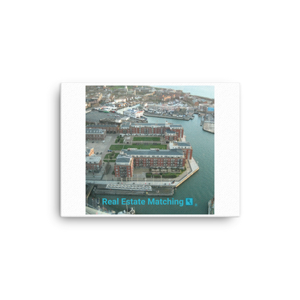 Nice City Canvas with realestatematching with key Logo