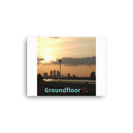 Majestic Sunset Canvas with Groundfloor with House Logo