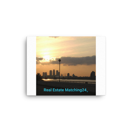 Majestic Sunset Canvas with realestatematching24 without key Logo