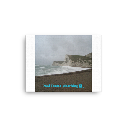 Waves and Sand Canvas with realestatematching with key Logo