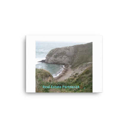 Sea & Hills Canvas with realestatepartner24 with house Logo