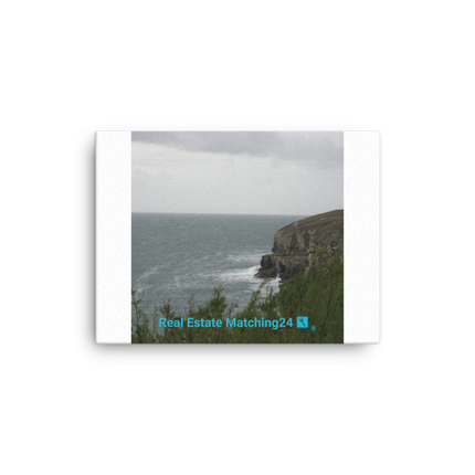Seaside Serenity Canvas with realestatematching24 with key Logo
