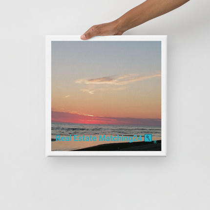 Sunset Sinari Canvas with Real Estate Matching24 Logo