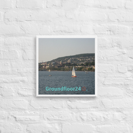Beautiful River & Hills Sinari Canvas with Groundfloor24 with House Logo