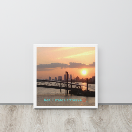 Evening Glow Canvas with realestatepartner24 with house Logo